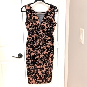 Cocktail Dress Black Floral Print